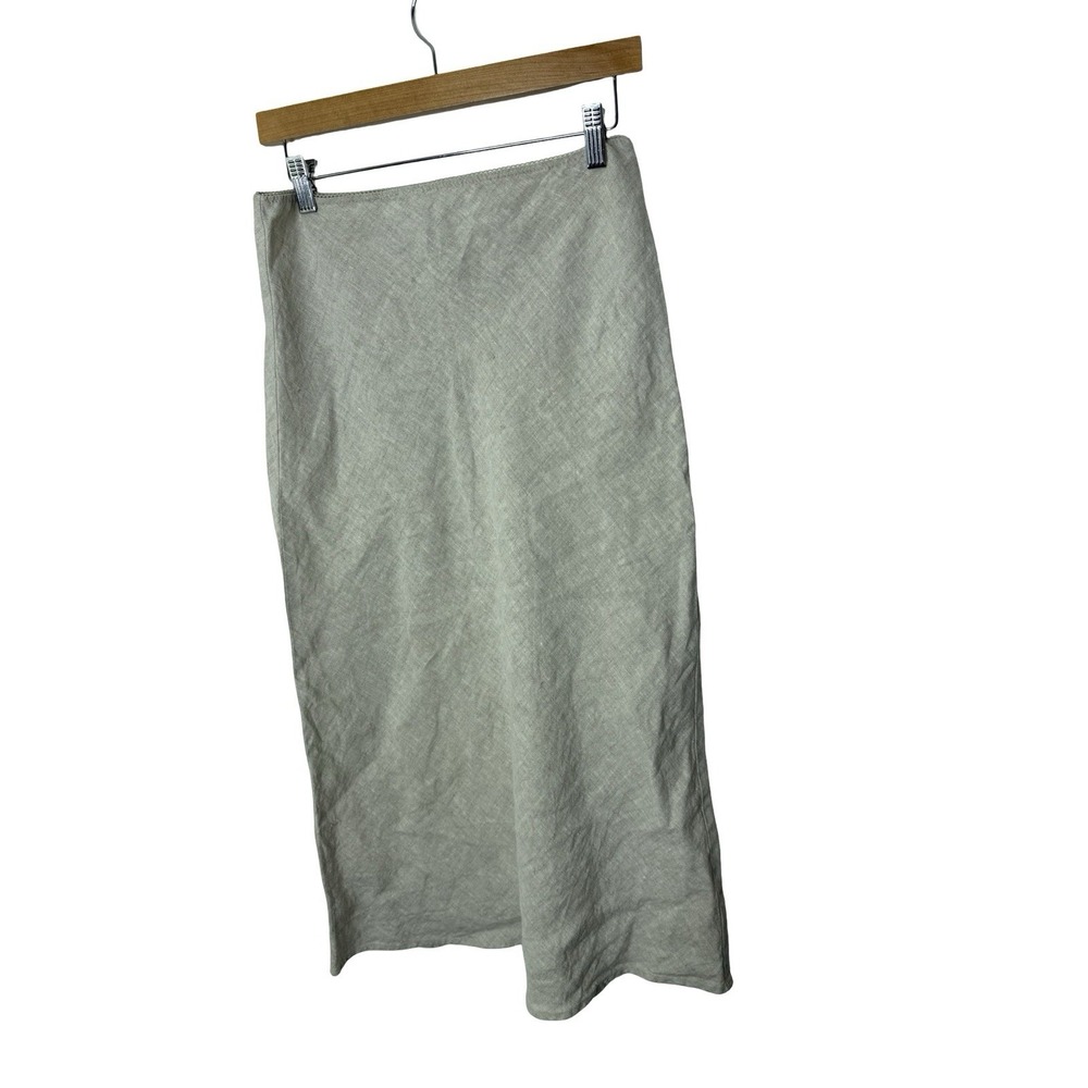 Reformation Layla Linen Skirt Oatmeal small womens